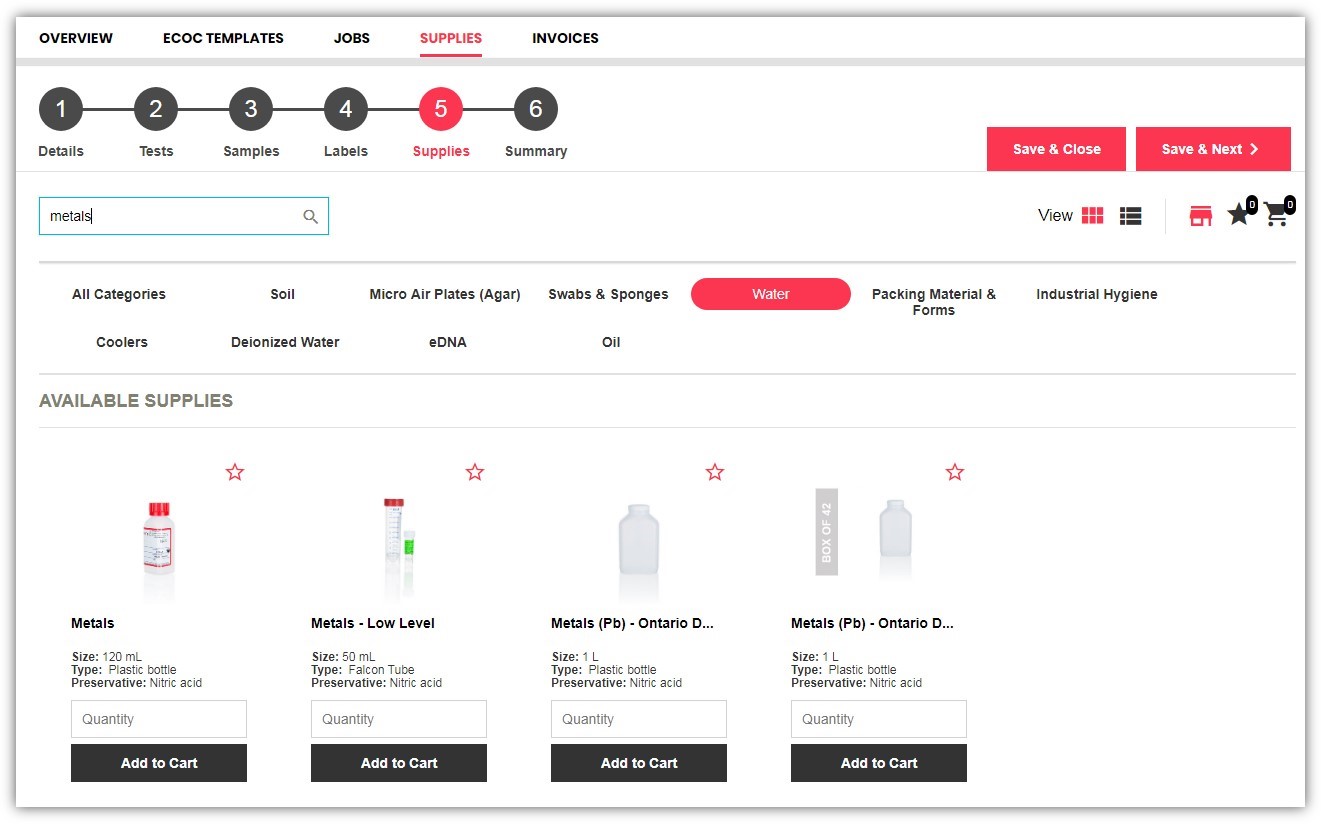 Order Sampling Supplies Instantly Through the Customer Portal - ordering portal