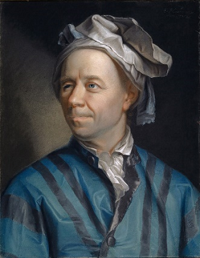 Painting of Leonhard Euler wearing blue robe