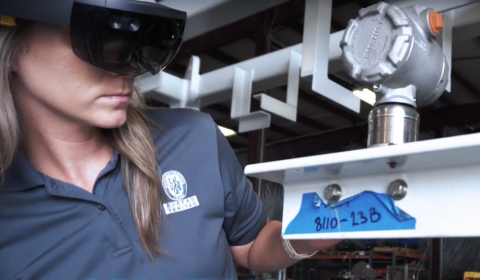 Bureau Veritas Inspector performing an inspection with augmented headset