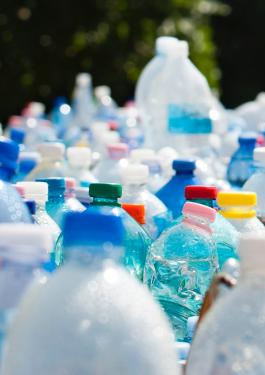 plastic bottles laying around