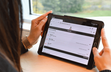 Customer Portal on portable tablet
