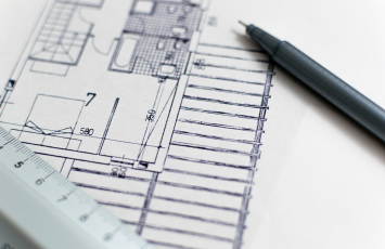 Blueprints with a pen and ruler